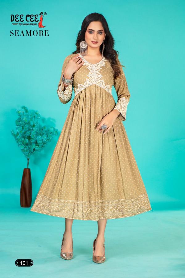 Deecee Seamore Rayon Designer Aliya Style Kurti Collection